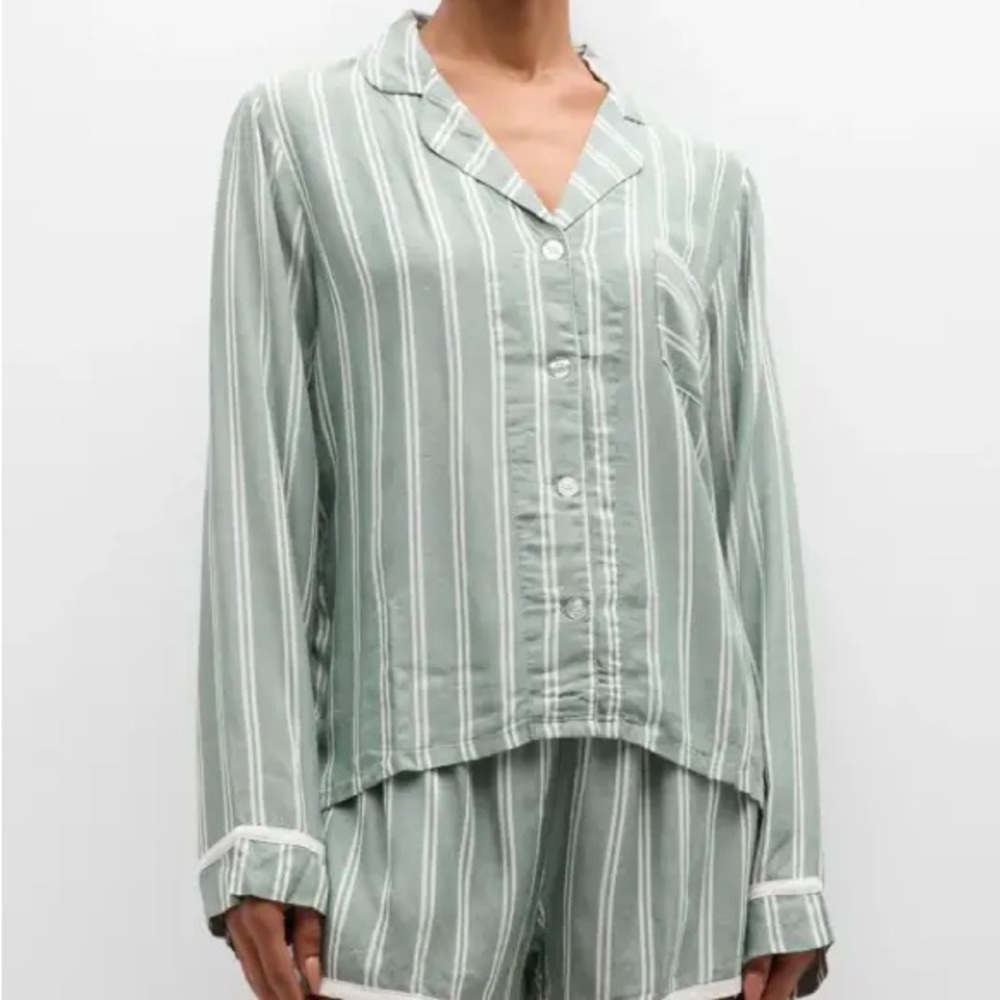 PJ Salvage Sage Green Striped Pajama Top